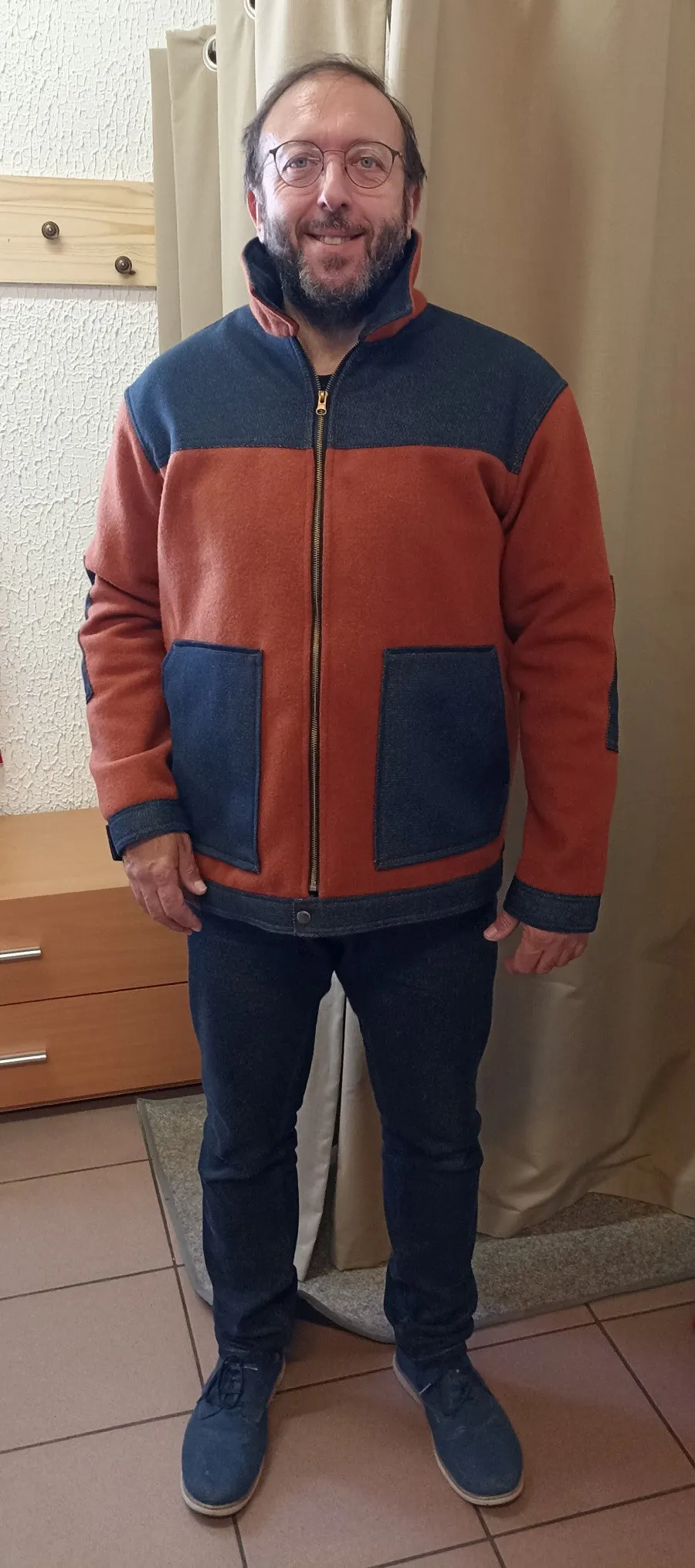 Veste Homme en Jean, coton BIO et Laine Pyrénées